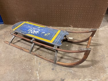 PAINTED AND DECORATED SLED.