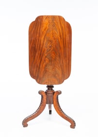 FEDERAL CARVED TILT TOP CANDLE STAND.