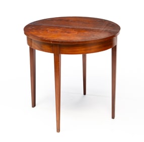 PAIR OF HEPPLEWHITE DEMILUNE TABLES.