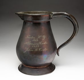COPPER PRESENTATION PITCHER.