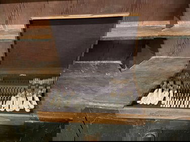 THIRTY-SIX PIECE SET OF MOTHER OF PEARL FLATWARE.