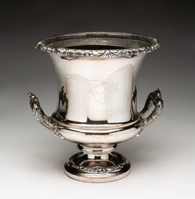 ENGLISH REGENCY SHEFFIELD SILVER PLATE CHAMPAGNE OR WINE COOLER BY MATTHEW BOULTON (1728-1809).
