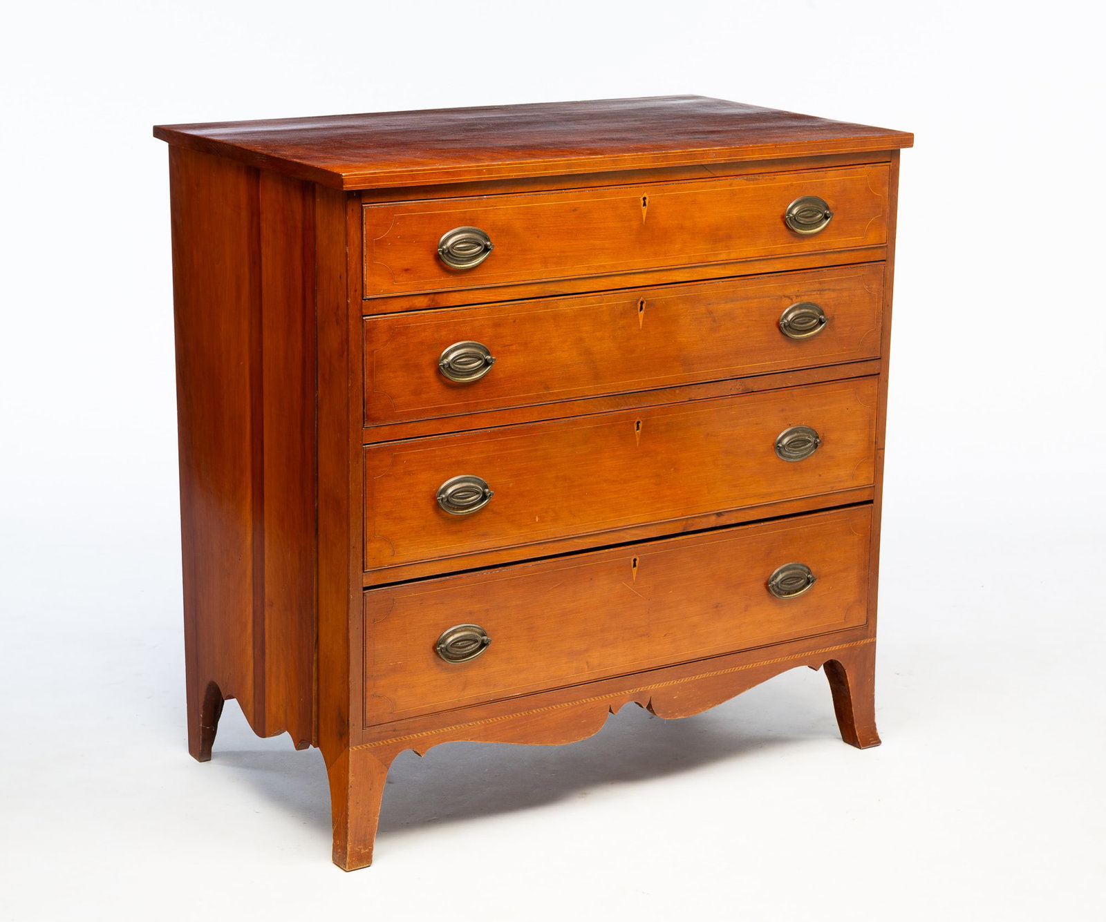 FEDERAL CHERRY FOUR-DRAWER CHEST. (1 of 7)