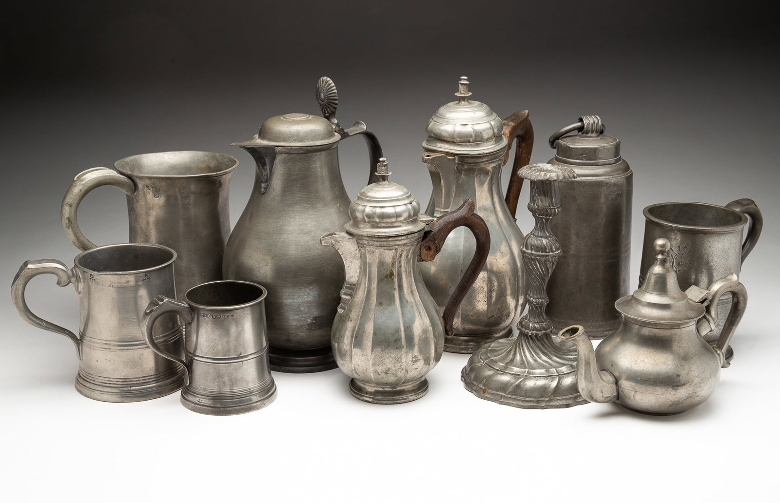 TEN PEWTER ITEMS, INCL. PARNALL & SONS OF BRISTOL. (1 of 9)