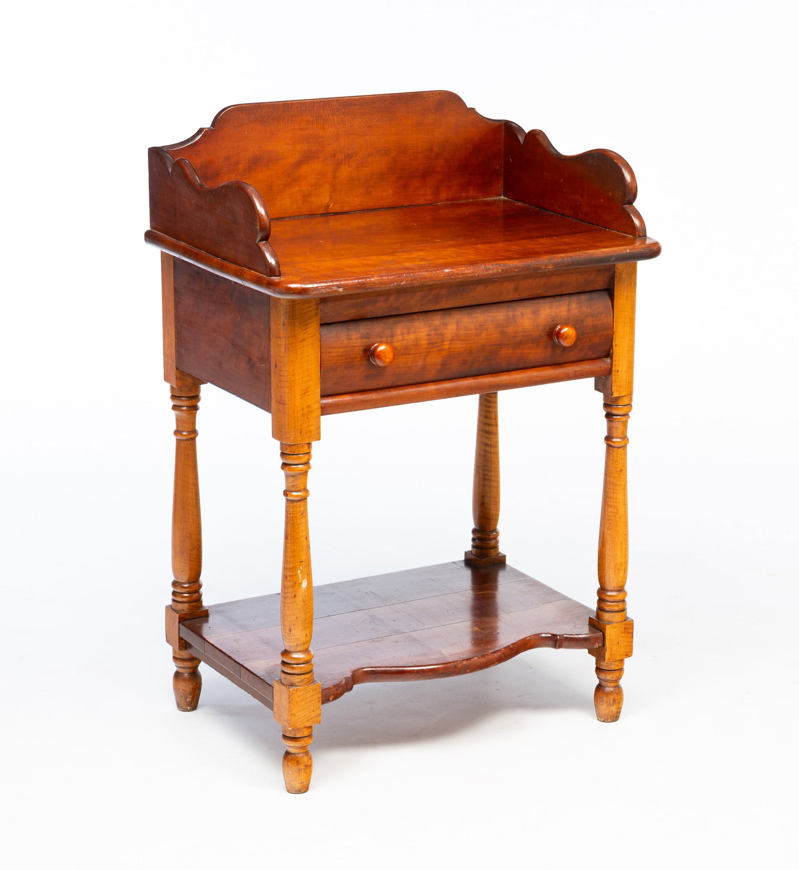 AMERICAN EMPIRE TIGER MAPLE AND CHERRY WASHSTAND. (1 of 4)