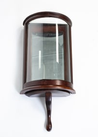 UNUSUAL AMERICAN MAHOGANY MIRROR-BACK WALL SCONCE.