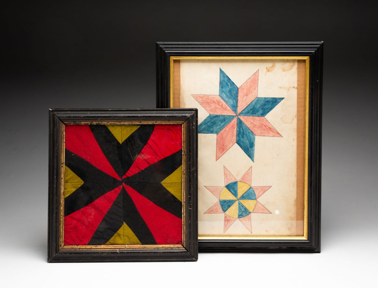 TWO FRAMES: A QUILT BLOCK AND A WATERCOLOR. (1 of 4)