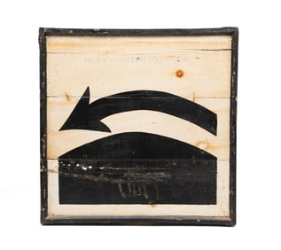NOVA SCOTIA PAINT-DECORATED PINE HIGHWAY SIGN.