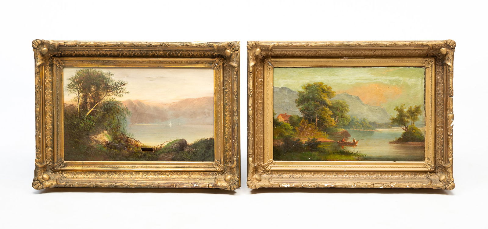 TWO FRAMED HUDSON RIVER SCHOOL LANDSCAPES. (1 of 7)