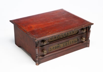 J. & P. COATS TWO-DRAWER SPOOL CABINET.