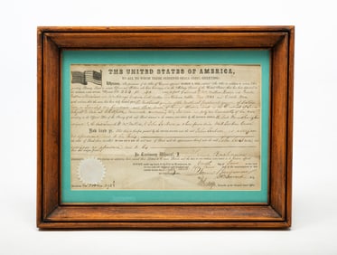 JAMES BUCHANAN (AMERICAN, 1791-1868) SIGNED LAND GRANT.