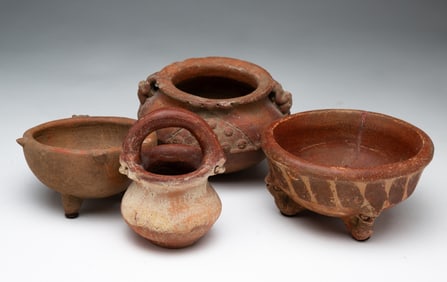 FOUR EARTHENWARE VESSELS.