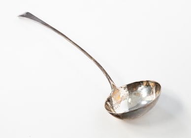 GEORGE SMITH (ENGLISH, ACTIVE LATE 18TH CENTURY) GEORGE III STERLING SILVER PUNCH LADLE.