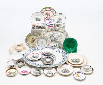 LARGE ASSEMBLED GROUP OF CHINA, INCL. CHINESE EXPORT AND TRANSFERWARE.