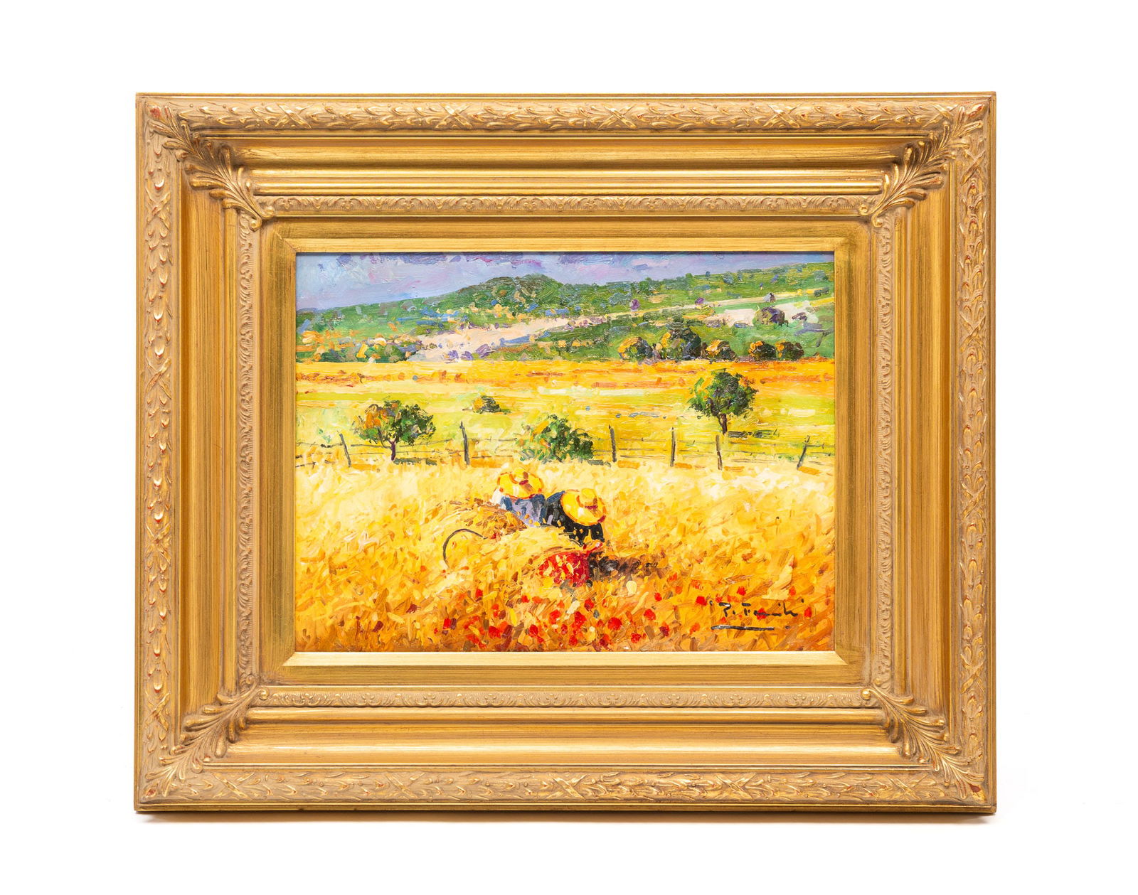 PEDRO FRAILE (SPANISH, B. 1957) "WHEAT HARVEST" OIL ON CANVAS. (1 of 4)