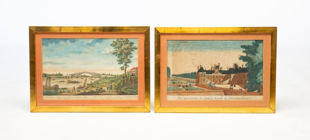 TWO HAND COLORED LITHOGRAPHS