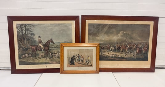 THREE FRAMED ENGRAVINGS.