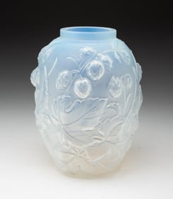 ETLING ART DECO OPALESCENT VASE.