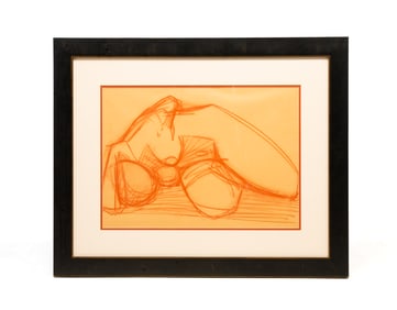 E.F. HEBNER (AMERICAN, 1926-2010) FEMALE NUDE DRAWING.