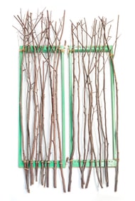 USABLE ART LOGJAM TWO PANEL BIRCH SCREEN.