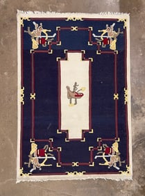 ORIENTAL WOOL AREA RUG.