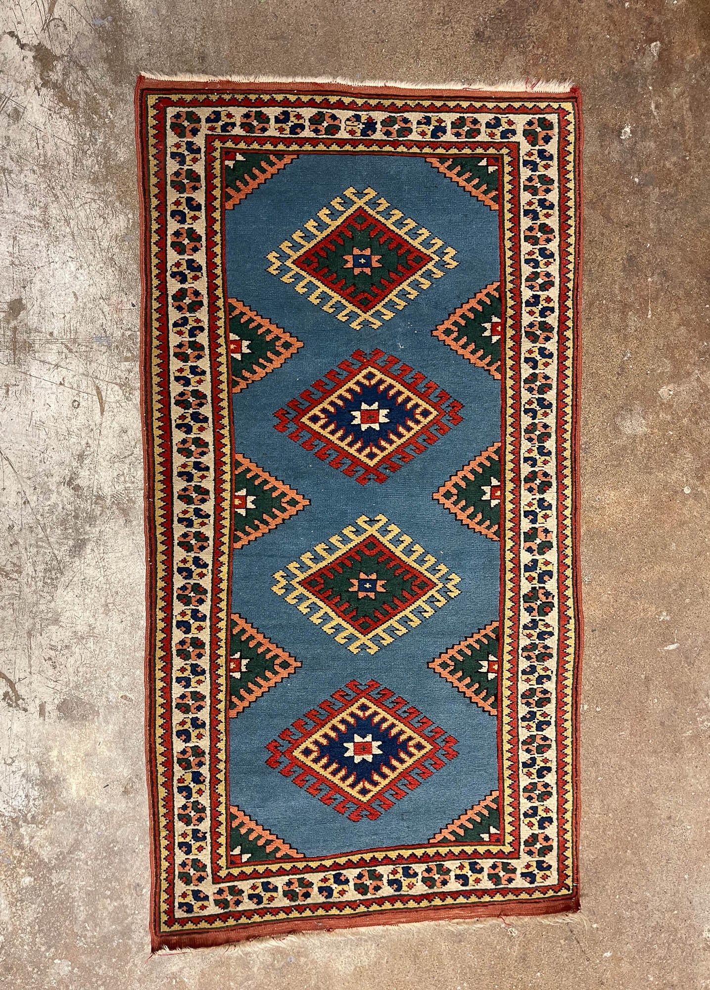 CAUCASIAN WOOL AREA RUG. (1 of 3)