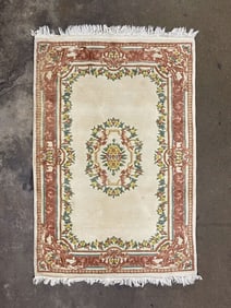 PEKIN CARVED WOOL AREA RUG.