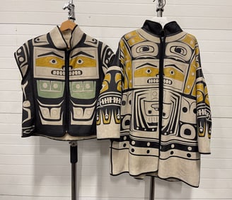 CHILKAT MOTIF COAT AND VEST.