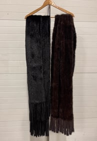 TWO GENUINE FUR SHAWLS.