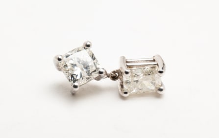 TWO - STONE DIAMOND PENDANT.