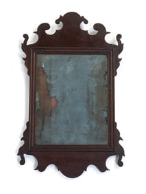 AMERICAN CHIPPENDALE FRET-CARVED MAHOGANY MIRROR.