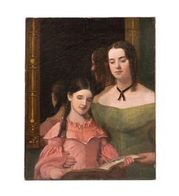 AFTER FRANCIS ALEXANDER (AMERICAN, 1800-1880) "PORTRAIT OF JANE ANN HUTCHINS AND HER DAUGHTER" OIL