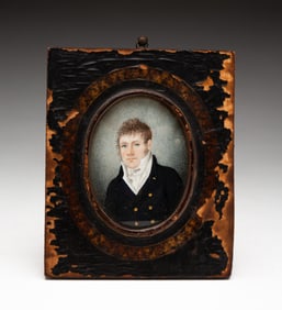 AMERICAN SCHOOL MINIATURE PORTRAIT OF A GENTLEMAN.