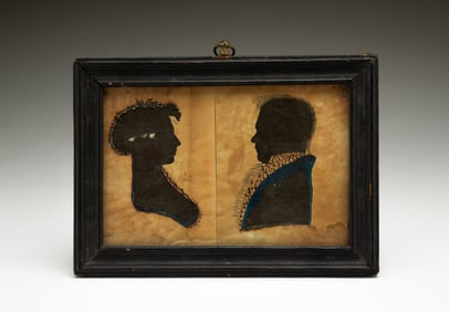 AMERICAN HOLLOW-CUT SILHOUETTES OF DR. MATTHEW AND JANE STEVENSEN.