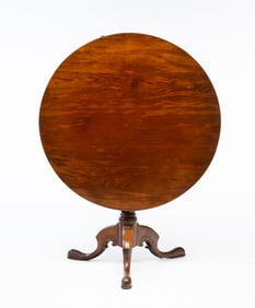 ENGLISH GEORGE II STYLE MAHOGANY TILT-TOP TEA TABLE.
