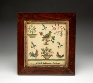 COYLE S. JAMESON COTTON ON LINEN SAMPLER, DATED 1806.