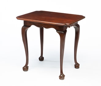 GEORGE III MAHOGANY TEA TABLE.