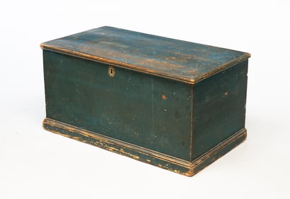 ENGLISH PAINTED PINE BLANKET CHEST.