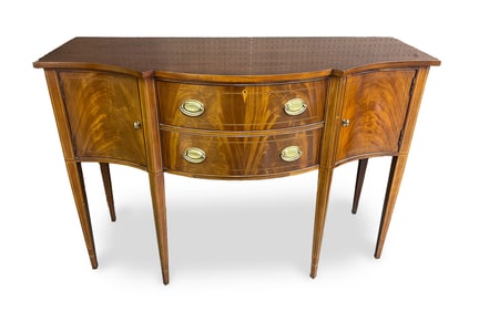 HICKORY CHAIR "HISTORICAL JAMES RIVER PLANTATIONS" FEDERAL STYLE FLAME MAHOGANY AND STRING-INLAID
