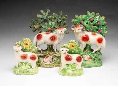 FOUR EARLY STAFFORDSHIRE FIGURINES.