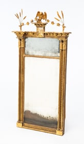 FEDERAL GILTWOOD AND REVERSE-PAINTED MIRROR.
