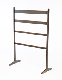 DAVID T. SMITH (MORROW COUNTY, OHIO) PAINTED WOOD QUILT RACK.