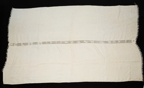 ENGLISH LINEN TABLECLOTH, DATED 1815.