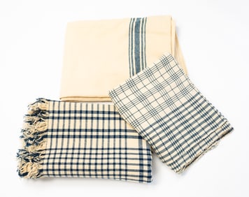 THREE HOMESPUN TEXTILES.