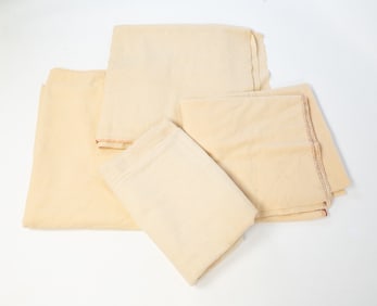 FOUR HOMESPUN TEXTILES.