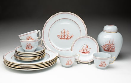 SPODE "RED TRADE WINDS" FINE STONE PARTIAL SERVICE.
