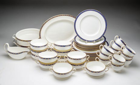 WEDGWOOD "MARINA BLUE" PARTIAL DINNER SERVICE.