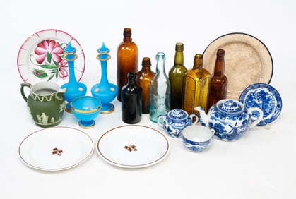 ASSORTED CHINA AND GLASS.