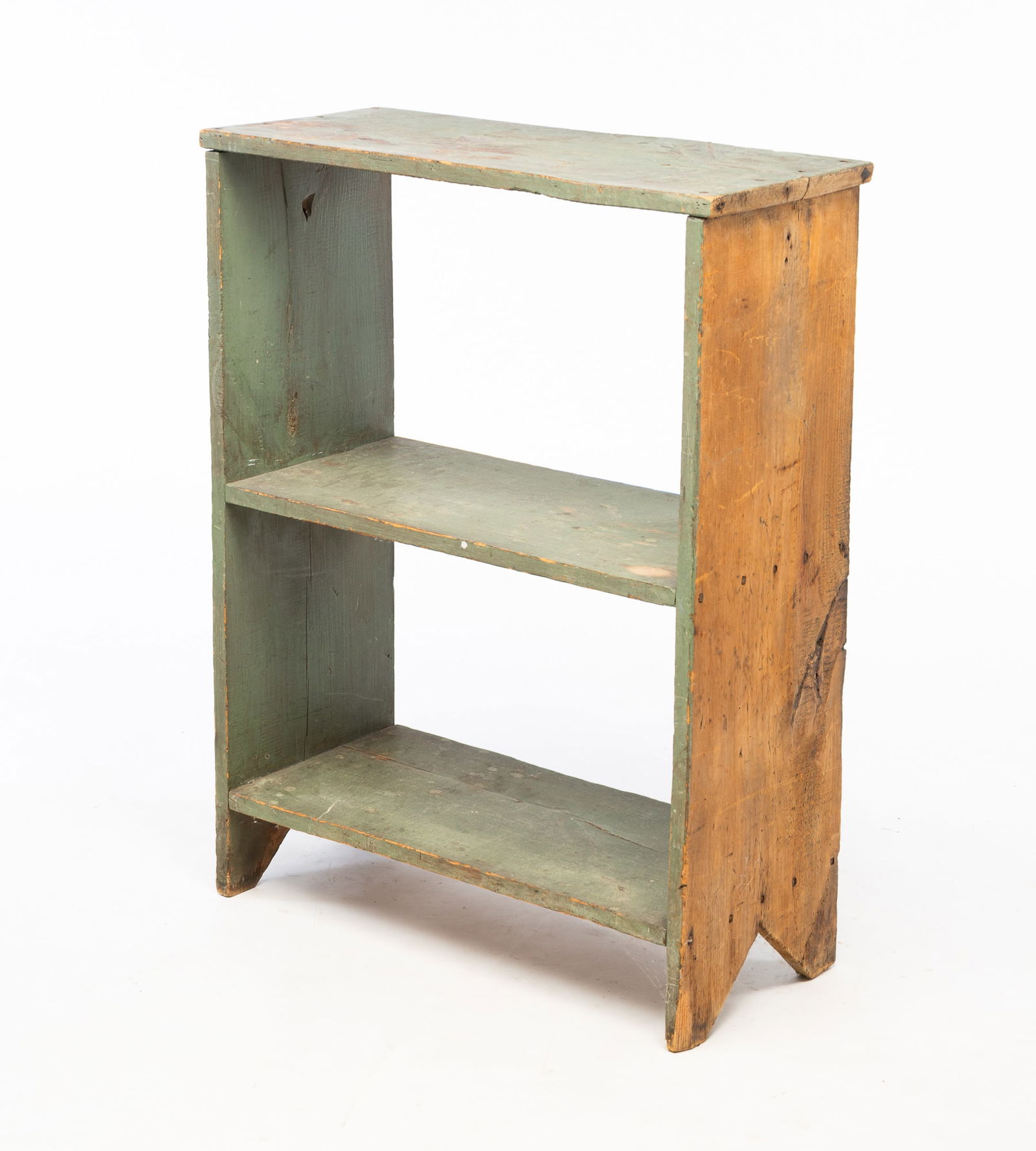 AMERICAN PAINTED PINE THREE-TIER BOOTJACK SHELF. (1 of 5)