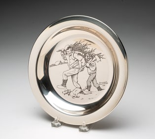 FRANKLIN MINT NORMAN ROCKWELL STERLING SILVER PLATE.
